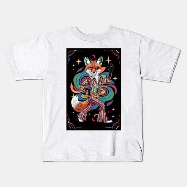 Danc lover disco fox Kids T-Shirt by Spaceboyishere